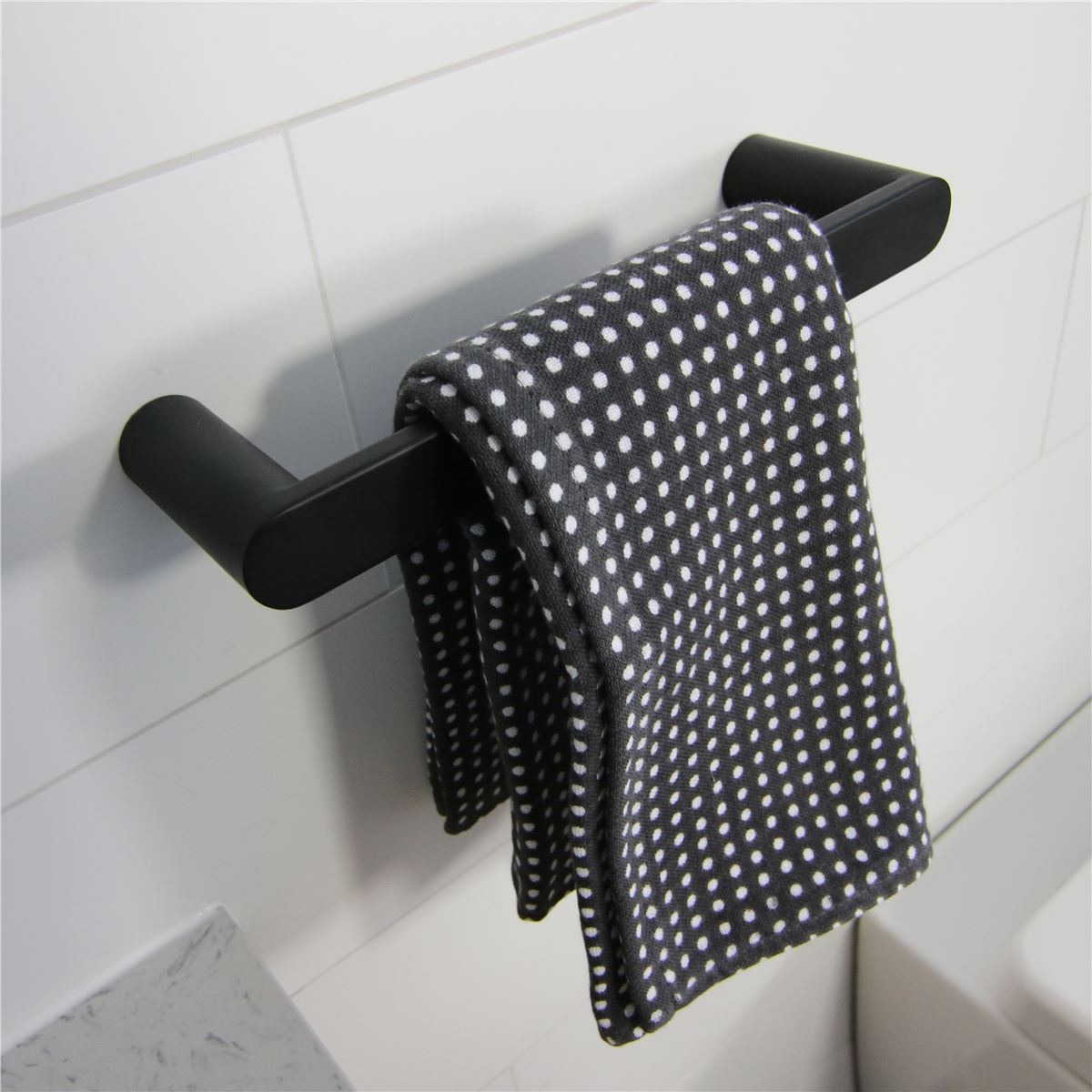Nero Hand Towel Holder Matte Black Highgrove Bathrooms
