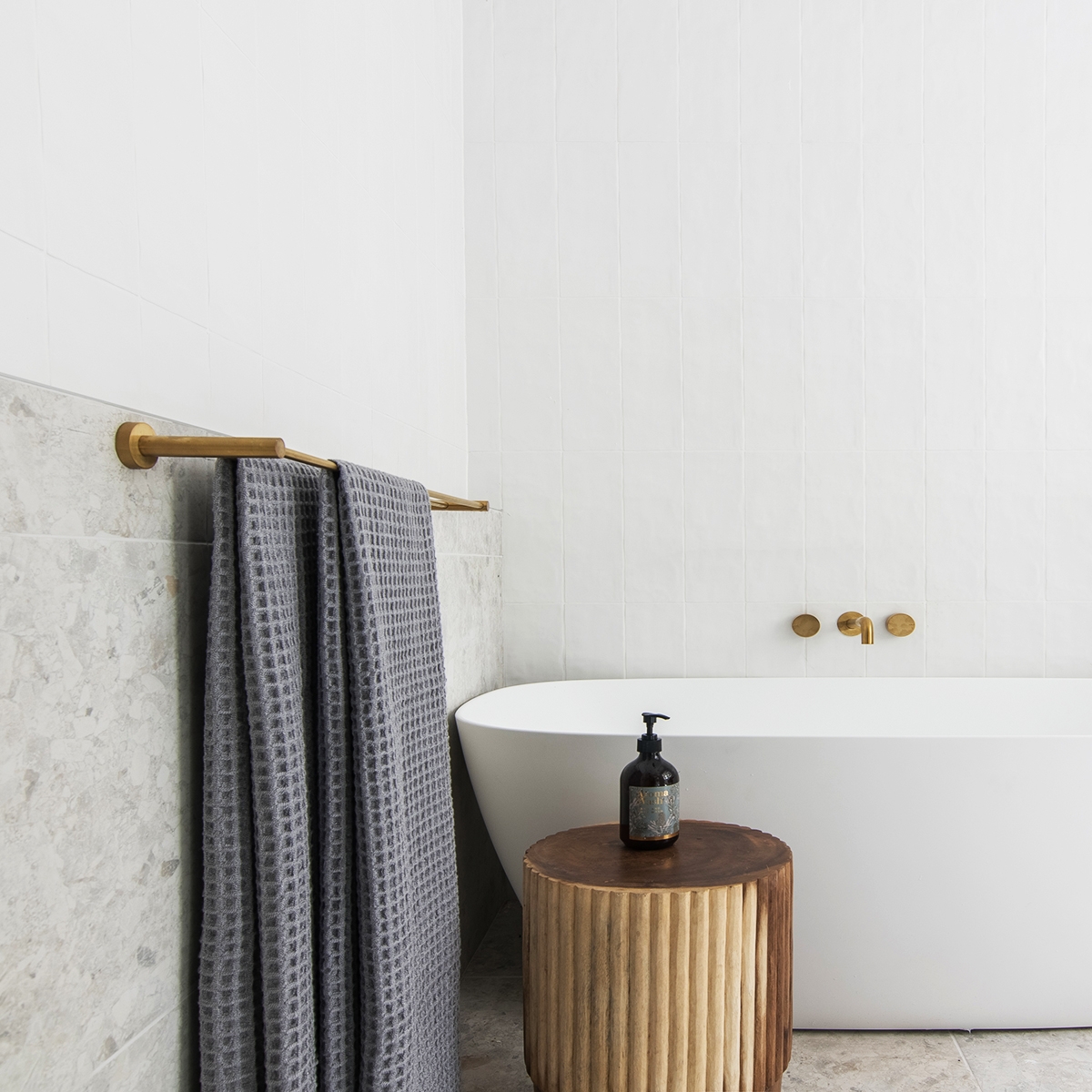 Double Towel Rail Brushed Brass 750mm Highgrove Bathrooms