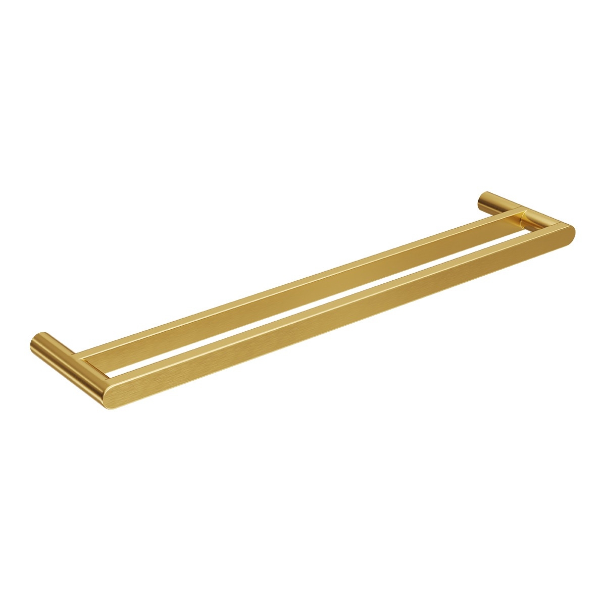 Double Towel Rail Brushed Brass 600mm Highgrove Bathrooms