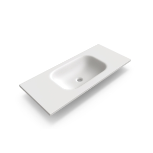 FLOW Slim Solid Surface Vanity Top, w/ Integrated Basin 900mm Matte White